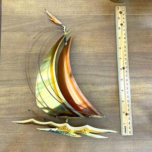 Vintage Metal Sailboat Wall Hanging (copper and brass)